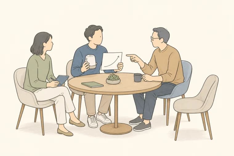 创业者与投资人围绕产品原型和项目进展进行交流